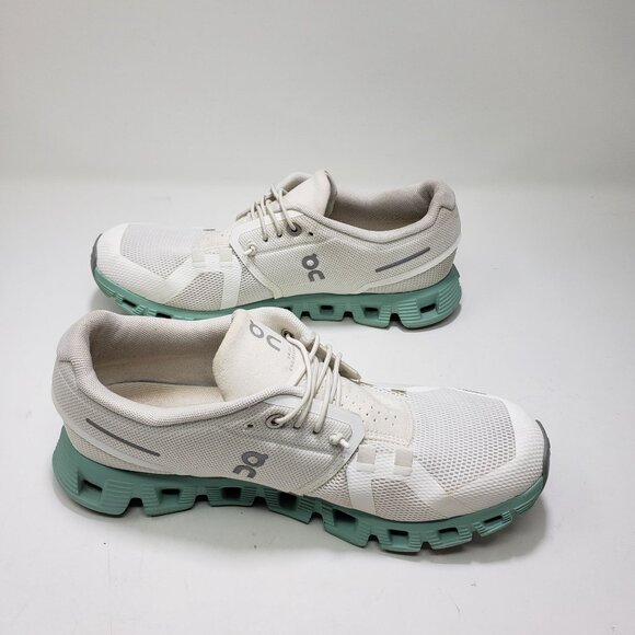 On Cloud 5 Mesh Sneakers White/Mint Cushioned Lightweight Womens 8.5 - Picture 6 of 10